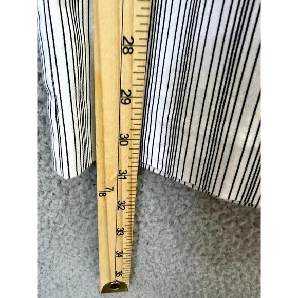 i.e. Pants Womens 8 Gray White Pinstripe Straight Leg Y2K Minimalist Workwear - Picture 4 of 8